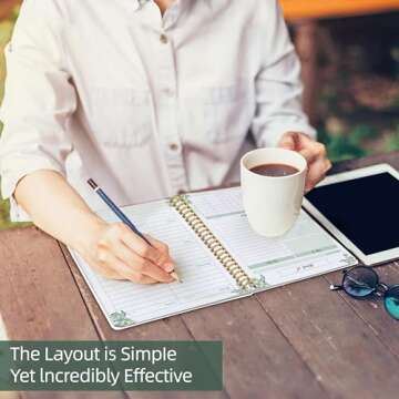 Undated Weekly Planner, Weekly To Do List Notebook with Goal & Habit Tracker Organizer, A5 5.8" x 8.0" Weekly Planner Notebook with Spiral Binding for Men or Women