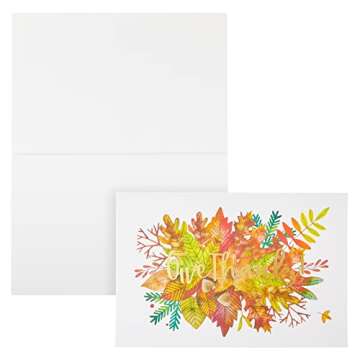 48 Thanksgiving Greeting Cards with Kraft Envelopes