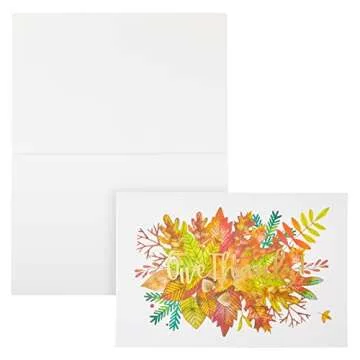 48 Thanksgiving Greeting Cards with Kraft Envelopes