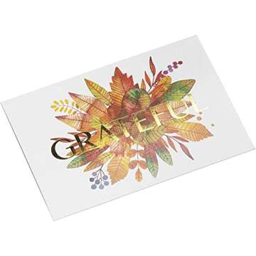 48 Thanksgiving Greeting Cards with Kraft Envelopes