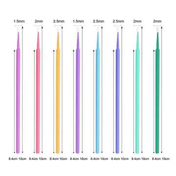 Quewel 500 Pcs Disposable Micro Applicator Brush for Makeup Beauty Dental Brush for Oral 8 Colors 3 Size(2.5mm,2mm,1.5mm) (Yellow,2.5mm)