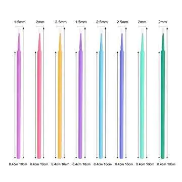 Quewel 500 Pcs Disposable Micro Applicator Brush for Makeup Beauty Dental Brush for Oral 8 Colors 3 Size(2.5mm,2mm,1.5mm) (Yellow,2.5mm)