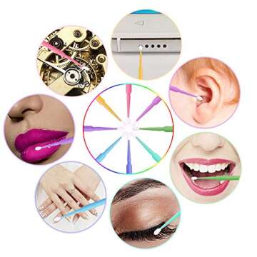 Quewel 500 Pcs Disposable Micro Applicator Brush for Makeup Beauty Dental Brush for Oral 8 Colors 3 Size(2.5mm,2mm,1.5mm) (Yellow,2.5mm)