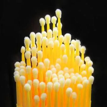 Quewel 500 Pcs Disposable Micro Applicator Brush for Makeup Beauty Dental Brush for Oral 8 Colors 3 Size(2.5mm,2mm,1.5mm) (Yellow,2.5mm)