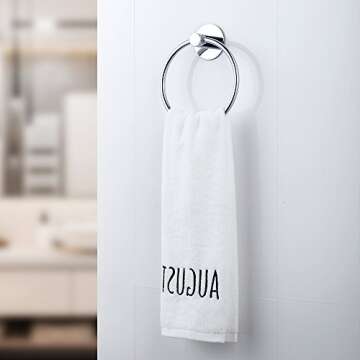 GERUIKE Adhesive Towel Ring Self Adhesive Hand Towel Ring Stainless Steel Rustproof Bathroom Towel H...