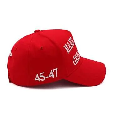 Trump Hat MAGA Hat Trump Merchandise Make America Great Again hat Donald Trump Slogan with USA Flag Embroidery Adjustable Baseball Cap