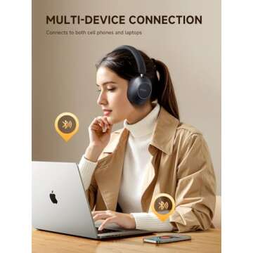 Picun F6 Hybrid ANC Headphones - 120H Playtime, App Control