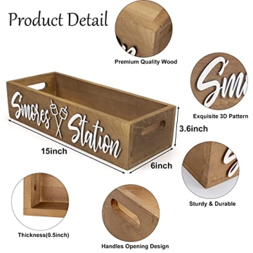 PuGez S'mores Station Box - Rustic Outdoor Decor