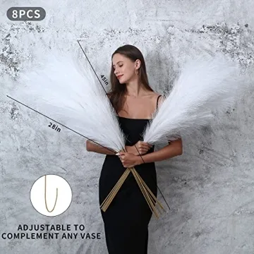 8 Pcs Tall Faux Pampas Grass Decor for Home and Events