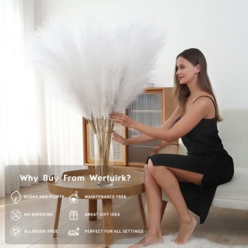 8 Pcs Tall Faux Pampas Grass Decor for Home and Events