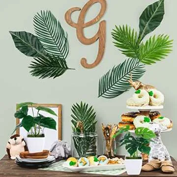 CEWOR 2 Pack Fake Plants Bathroom Desk Plants, Artificial Monstera Jangle Party Decoration Green Small Potted Plant for Shelf Home Luau Hawaiian Safari Party Office Windowsill Decor