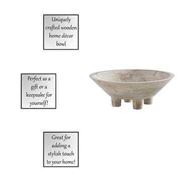 47th & Main Smooth Footed Mango Wood Bowl, Small