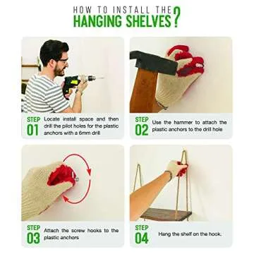 ASLINY Rustic 3-Tier Floating Shelves for Home Decor