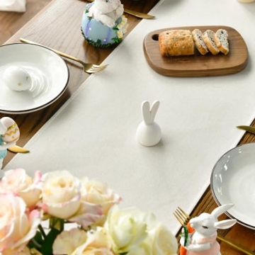 Artoid Mode Easter Bunny Table Runner for Spring Decor