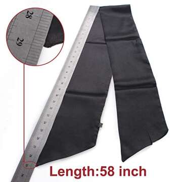 Xtrend 2Pcs Satin Edge Scarves for Wig 58 Inch Women's Laying Scarf for Lace Wig Non Slip Hair Wrap Wigs Grip Band for Yoga, Makeup, Facial, Sport (1pc Pink#+1pc Black#)