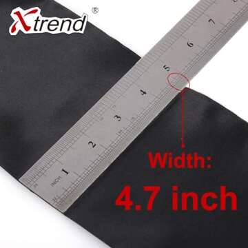 Xtrend 2Pcs Satin Edge Scarves for Wig 58 Inch Women's Laying Scarf for Lace Wig Non Slip Hair Wrap Wigs Grip Band for Yoga, Makeup, Facial, Sport (1pc Pink#+1pc Black#)