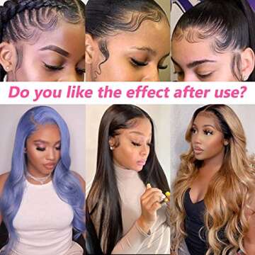 Xtrend 2Pcs Satin Edge Scarves for Wig 58 Inch Women's Laying Scarf for Lace Wig Non Slip Hair Wrap Wigs Grip Band for Yoga, Makeup, Facial, Sport (1pc Pink#+1pc Black#)