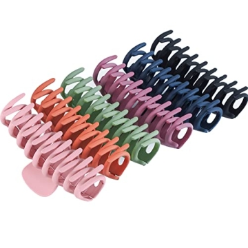 Stylish 6 Pack Big Hair Claw Clips for Strong Hold