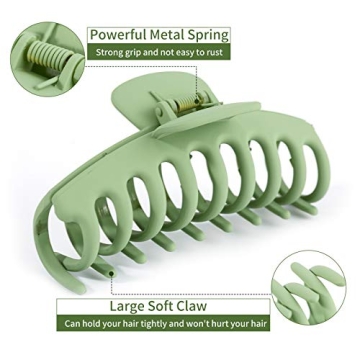Stylish 6 Pack Big Hair Claw Clips for Strong Hold