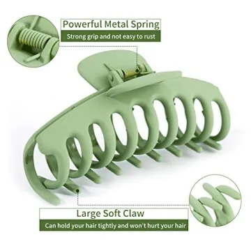 Stylish 6 Pack Big Hair Claw Clips for Strong Hold
