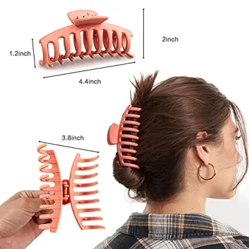 Stylish 6 Pack Big Hair Claw Clips for Strong Hold