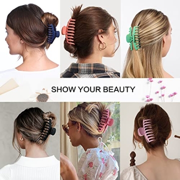 Stylish 6 Pack Big Hair Claw Clips for Strong Hold