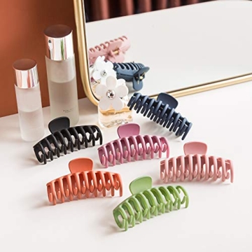 Stylish 6 Pack Big Hair Claw Clips for Strong Hold