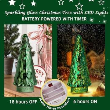 Christmas Decorations Indoor, 2 Pack Small Christmas Tree with Lights, Christmas Centerpieces for Ta...