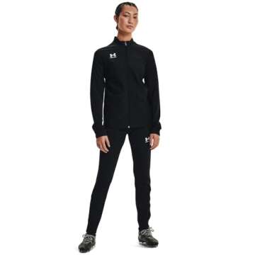Under Armour Women's Challenger Track Jacket, Black (001)/White, Large