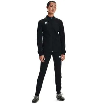 Under Armour Women's Challenger Track Jacket, Black (001)/White, Large