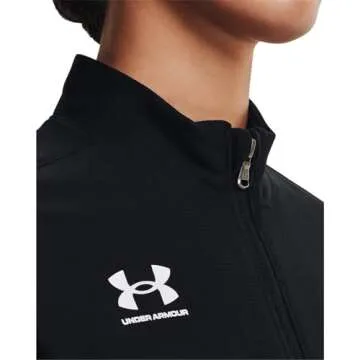 Under Armour Women's Challenger Track Jacket, Black (001)/White, Large