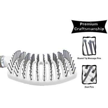 Curved Vented Styling and Detangling Massage Brush for Thick, Long Hair - Fast Drying Blow Dryer Bru...