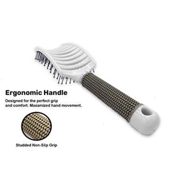 Curved Vented Styling and Detangling Massage Brush for Thick, Long Hair - Fast Drying Blow Dryer Brush for Women and Men