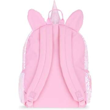 Unicorn 2 Way Sequins Critter Backpack 16 (Pink, One_Size)
