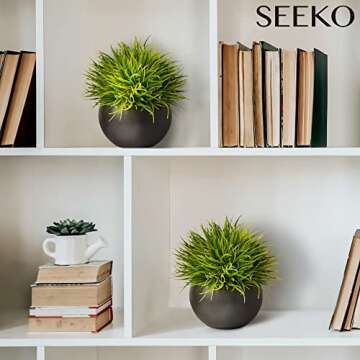SEEKO Succulents Artificial Plants (2 Pack) Indoor Fake Desk Plants for Shelf Decor