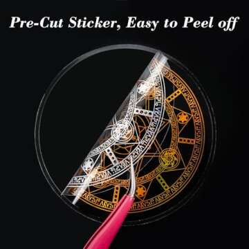 Dizdkizd Die Cut Golden Holographic Stickers, 360-Piece Glitter Translucent Decorative Decals PET Se...