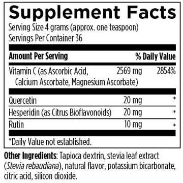 Designs for Health C+BioFizz Fizzy Vitamin C Drink Powder High Potency Vitamin C Powder with Bioflavonoids - Immune + Antioxidant Support Vitamin Powder Drink Mix - Vegan (36 Servings / 144g)