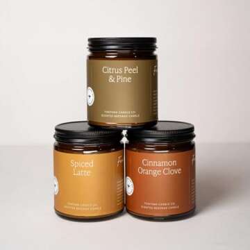 Fontana Candle Company - Cinnamon Orange Clove | Lightly Scented Candle | Made from Beeswax and Coconut Oil | Essential Oil | Wood Wick | Long Lasting | Clean Burn and Non Toxic