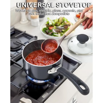 Cook N Home Nonstick Sauce Pan with Glass Lid 2-Qt Kitchenware