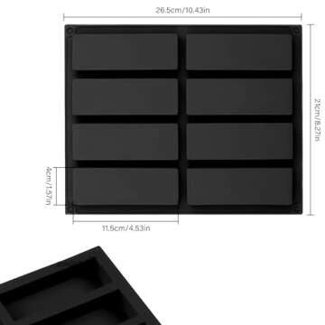 Sinirttou Silicone Granola Bar Mold - 2 Pack, 8 Cavities for Healthy Snacks