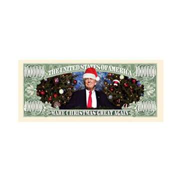 Donald Trump Christmas Million Dollar Bill - Put Christ Back in Christmas - Commemorative Collectors Edition. Stunning Keepsake in Currency Holder. Make Christmas Great Again. Toy, Prank, Gag Gift