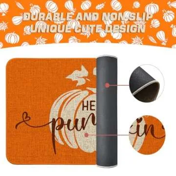 Fall Pumpkin Kitchen Mat Set for Cozy Decor