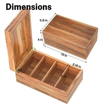 Neando 3x5 inches Index Card Holder, Acacia Wooden Index Card Box with 20-count Index Cards Guide and 200-count Note Cards, Note Flash Card Organizer Case, Wood Desk Organizers, 5.8’’Wx10’’Dx4’’H