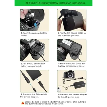 Gonine LP-E6 Dummy Battery Adapter for Canon Cameras