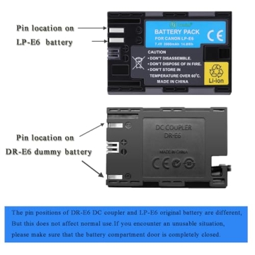 Gonine LP-E6 Dummy Battery Adapter for Canon Cameras