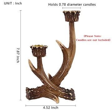 OLHAPZP Rustic Antler Candle Holders Farmhouse Decor