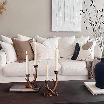 OLHAPZP Rustic Antler Candle Holders Farmhouse Decor