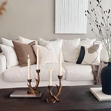 OLHAPZP Rustic Antler Candle Holders Farmhouse Decor