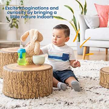 ECR4Kids Tree Stump Stool Set - Nature-Inspired Seating