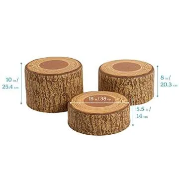 ECR4Kids Tree Stump Stool Set - Nature-Inspired Seating